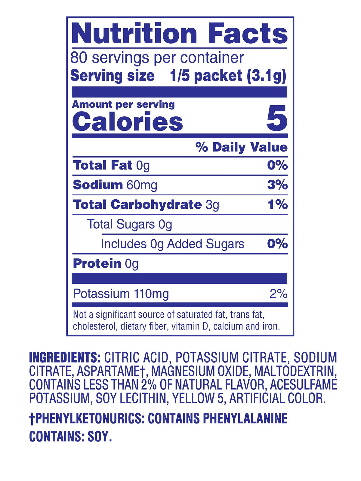 Crystal Light Lemonade Drink Mix tub with lid and label close-up.