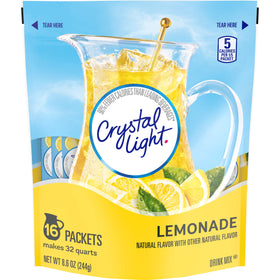 Crystal Light Lemonade Drink Mix 16 packets, perfect for multiple servings at home or office.