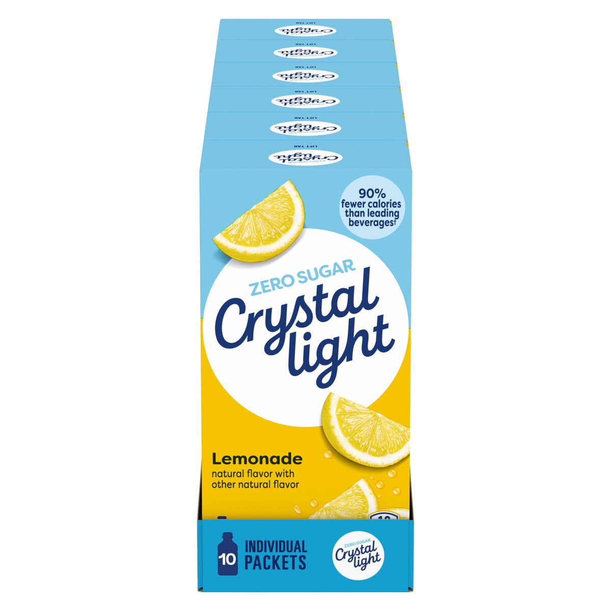 Crystal Light Lemonade packets ready to mix for quick zero sugar hydration