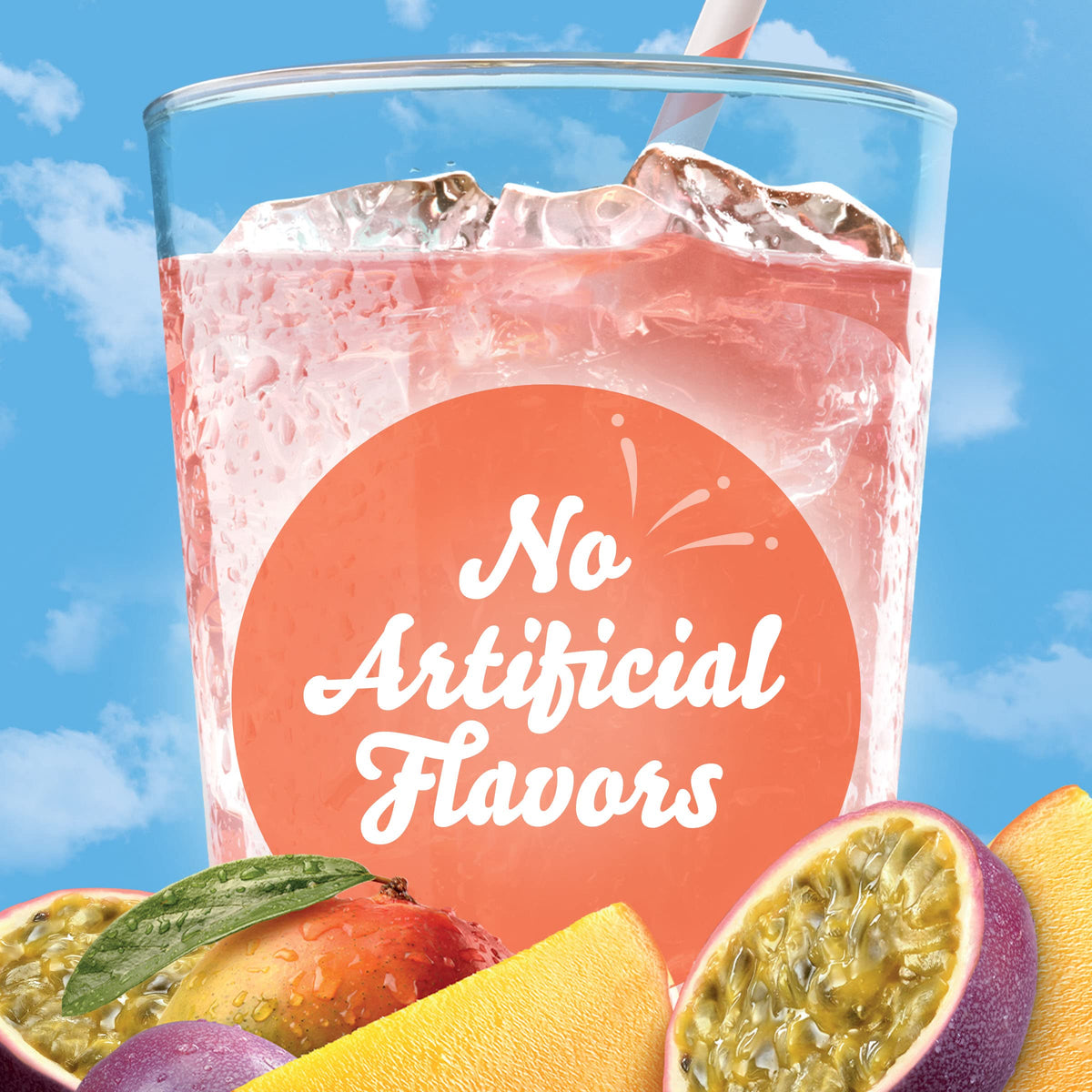 Crystal Light Mango Passionfruit squeeze-bottle-closeup—compact, portable packaging.