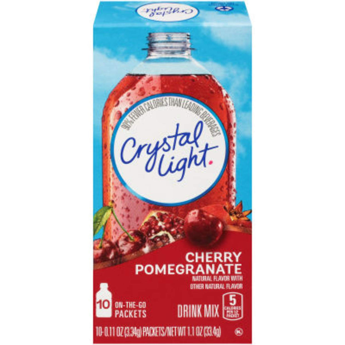 Crystal Light Natural Cherry Pomegranate on-the-go boxes, four-pack convenience