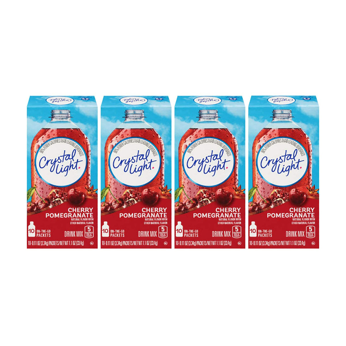 Crystal Light Natural Cherry Pomegranate on-the-go front of box, refreshing flavor