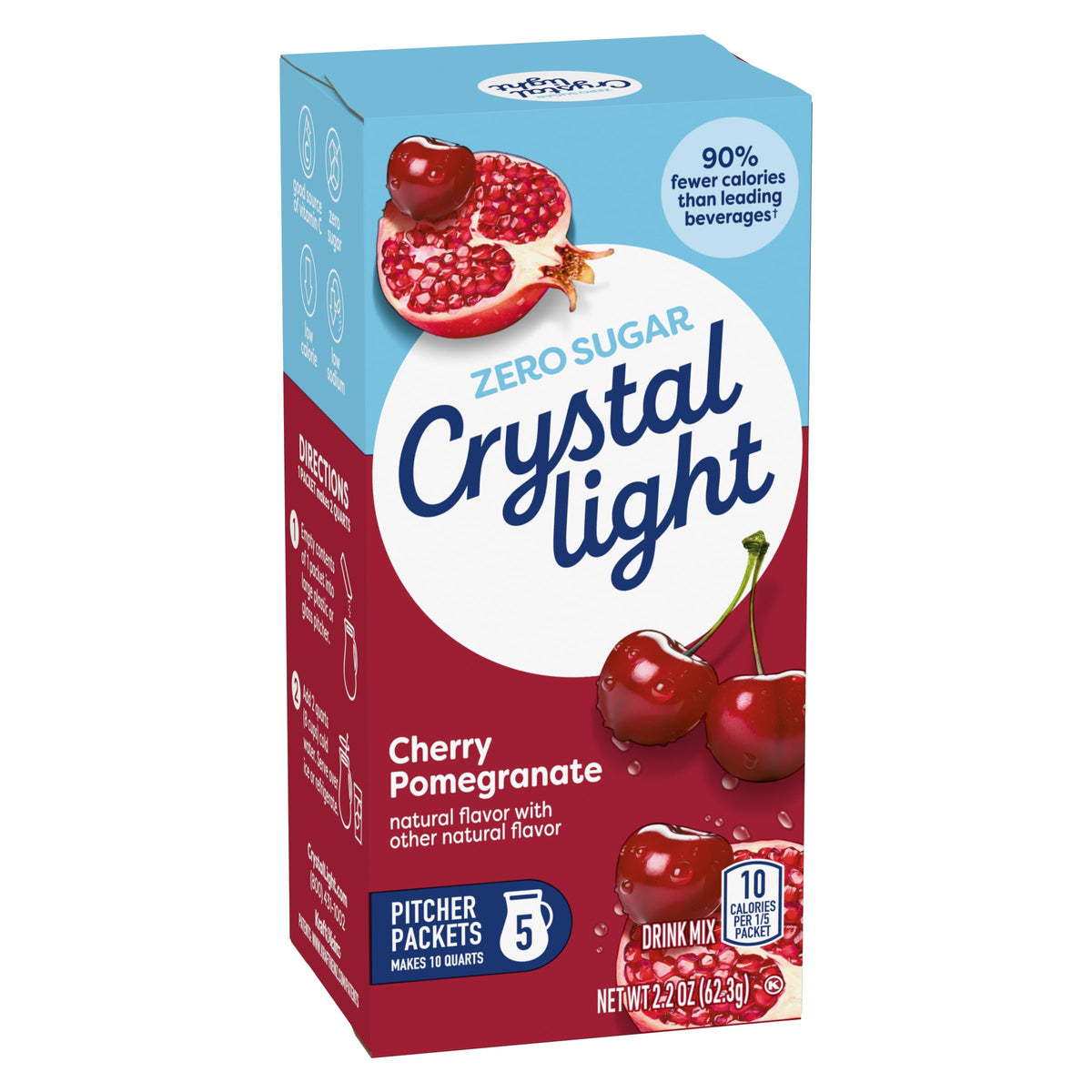 Crystal Light natural flavors label highlighting fruity taste