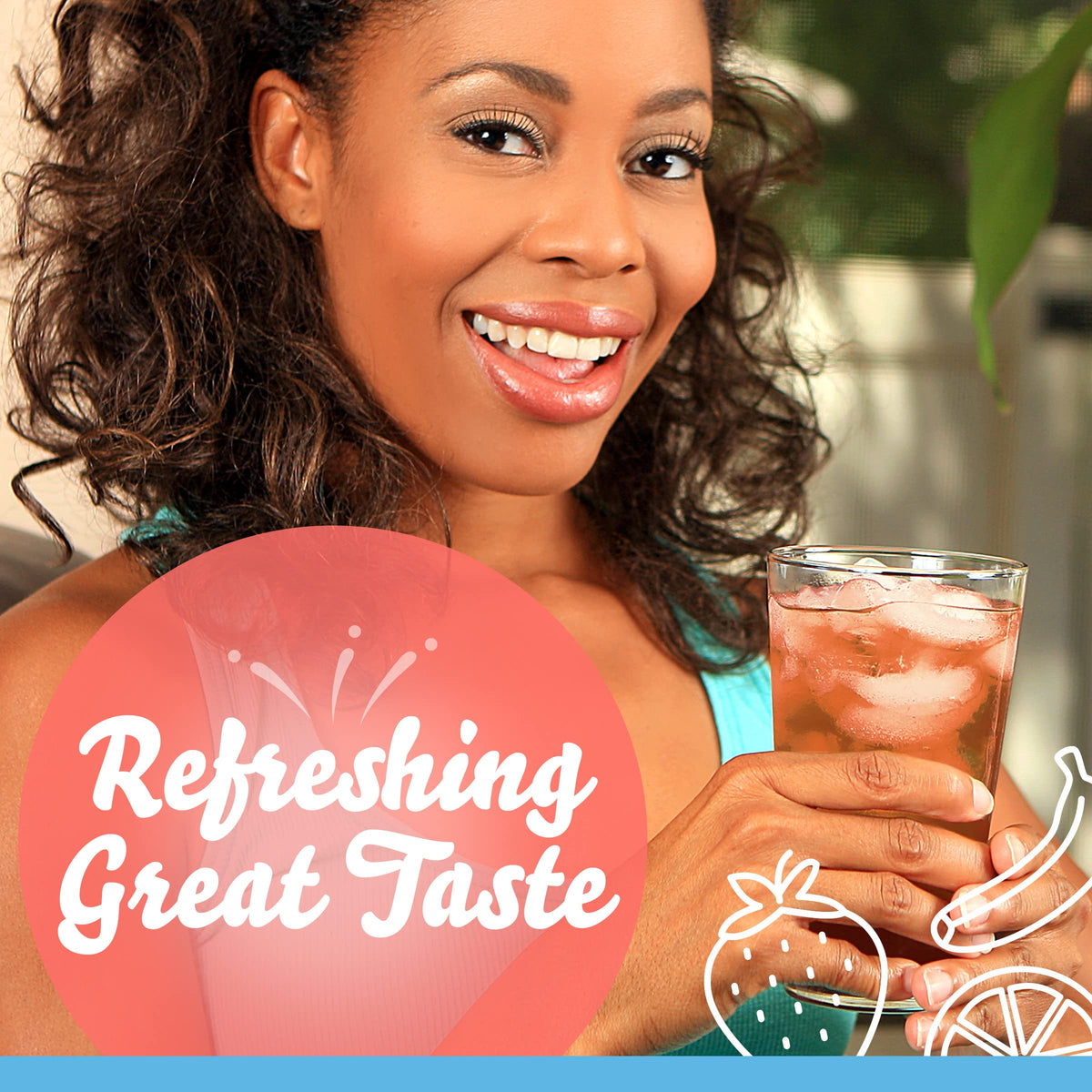 Label highlights low calories compared to many beverages