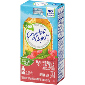 Crystal Light On The Go Green Tea Raspberry being poured into water for flavor.