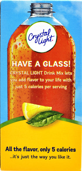 Crystal Light On The Go Lemon Iced Tea box packs provide mix with up to 16 oz water