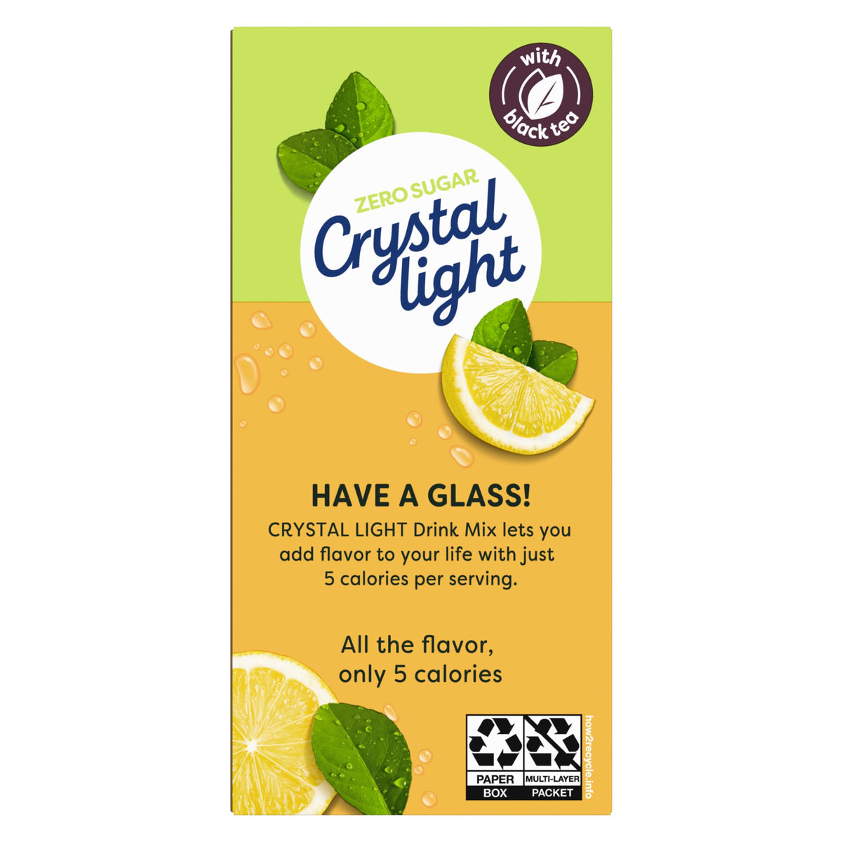Crystal Light on-the-go packaging fits bags or pockets.