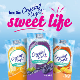 Crystal Light on-the-go sachets tucked in a bag for travel