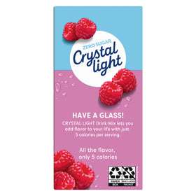 Crystal Light Raspberry Ice packet being opened, ready to mix with water.