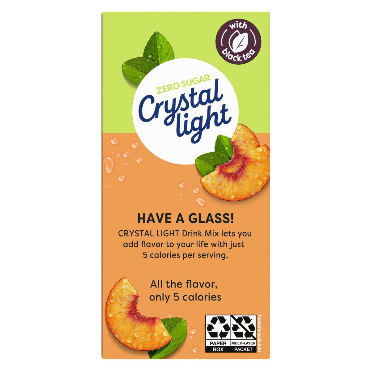 Pouring Crystal Light Peach Iced Tea into water bottle.