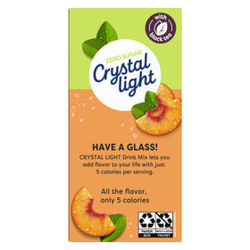 Pouring Crystal Light Peach Iced Tea into water bottle.