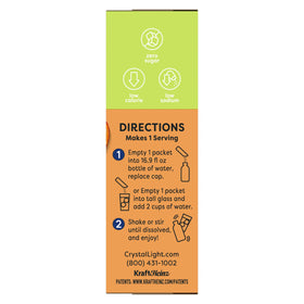 Refreshing peach aroma and black tea notes in Crystal Light.