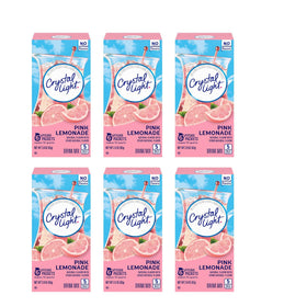 Crystal Light Pink Lemonade packets ready to mix for a refreshing treat.
