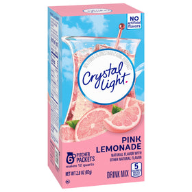 Crystal Light Pink Lemonade pitcher ready to serve a light, refreshing beverage.