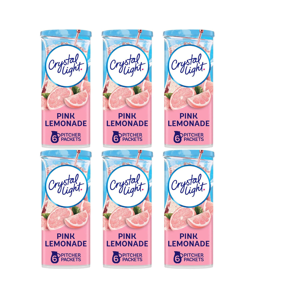 Crystal Light Pink Lemonade powder packet for easy, low-calorie mixing.