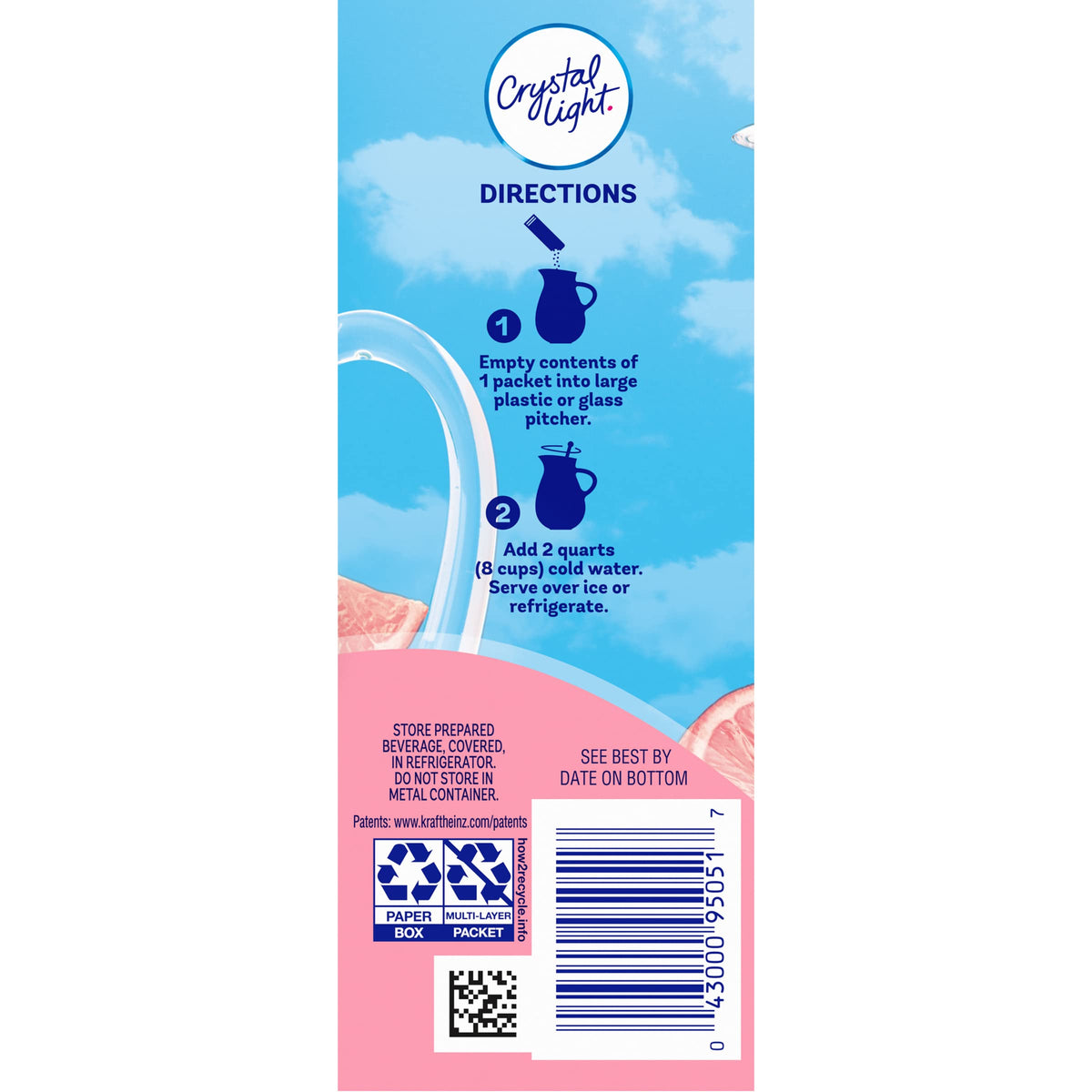 Crystal Light Pink Lemonade spoon-dispense demonstrates simple measurement for mixing.