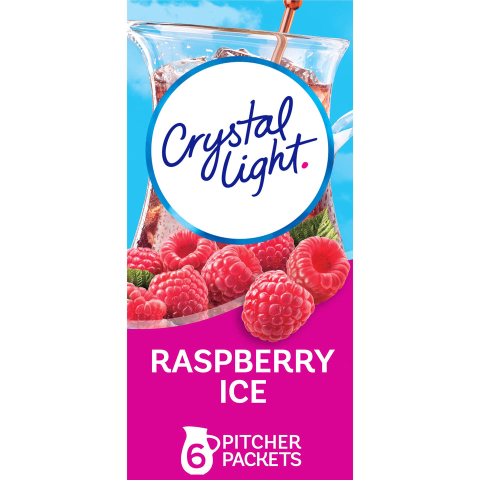 Crystal Light Raspberry Ice powder canister for quick, sugar-free flavor at home.