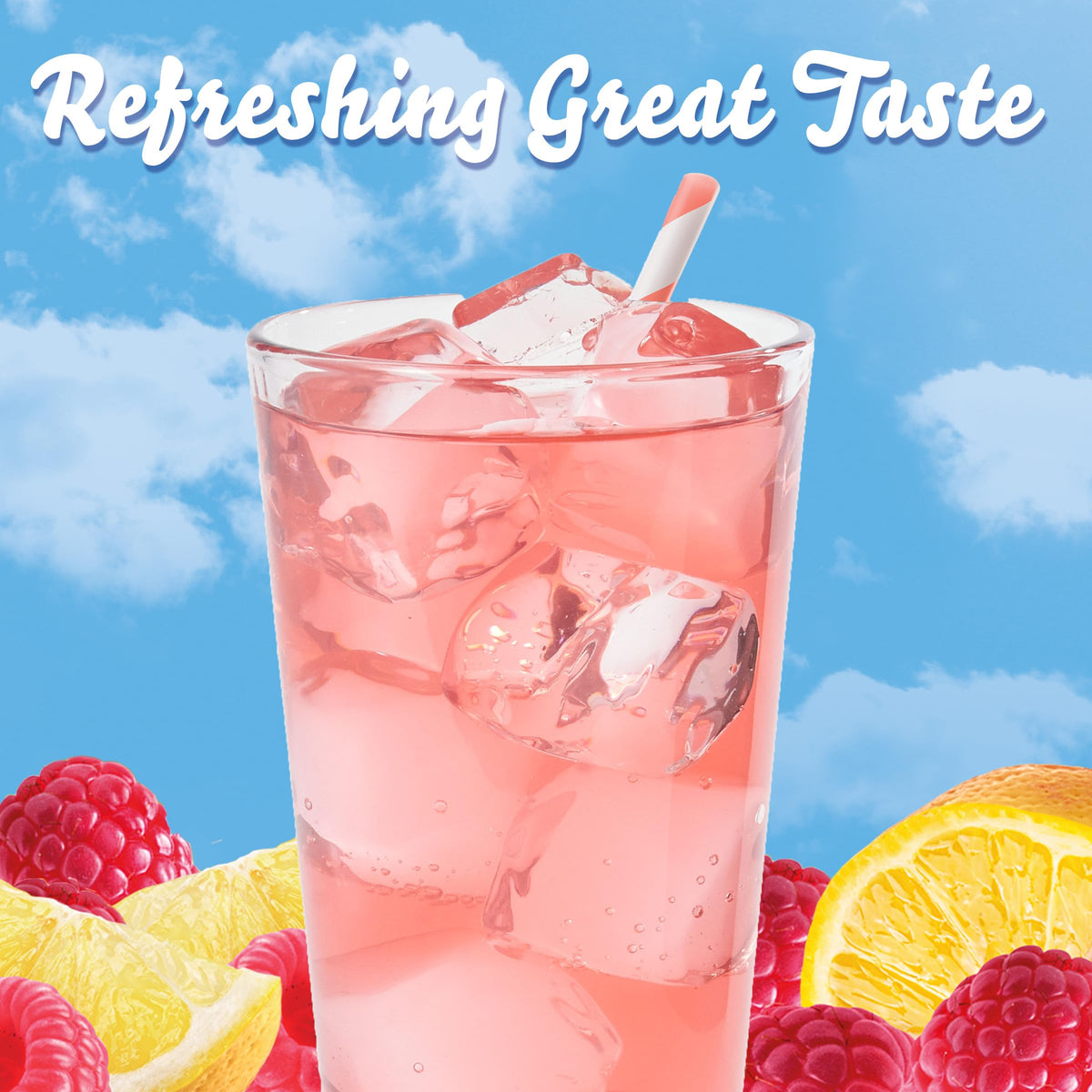 Crystal Light Raspberry Lemonade ingredients label highlighting zero sugar