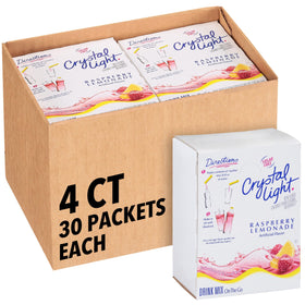 Crystal Light Raspberry Lemonade stick packet ready to mix for a low-calorie refreshment