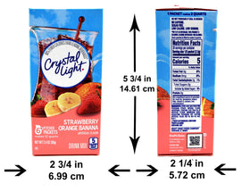 Crystal Light nutrition label highlighting caffeine-free and gluten-free options.