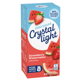 Crystal Light Strawberry Watermelon box display highlights convenient flavor packets for gatherings.