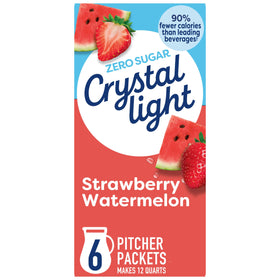 Crystal Light Strawberry Watermelon pitcher packets shown for quick, family-friendly flavor in water.