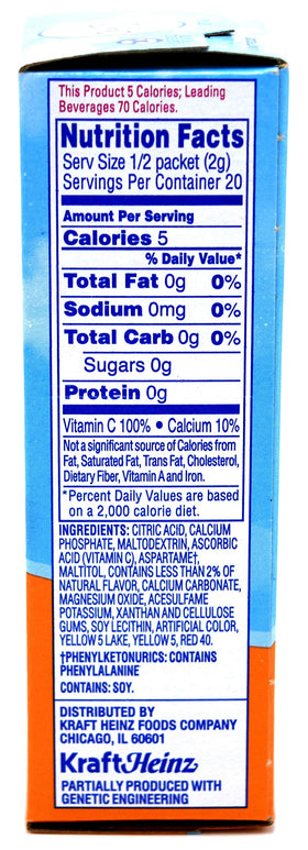 Sugar-free Crystal Light flavoring for a light, refreshing drink.