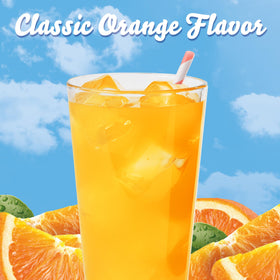 Crystal Light Sunrise Orange being poured into water for a refreshing citrus drink.