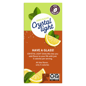 Scoop pouring Crystal Light powder into pitcher for 2-quart servings