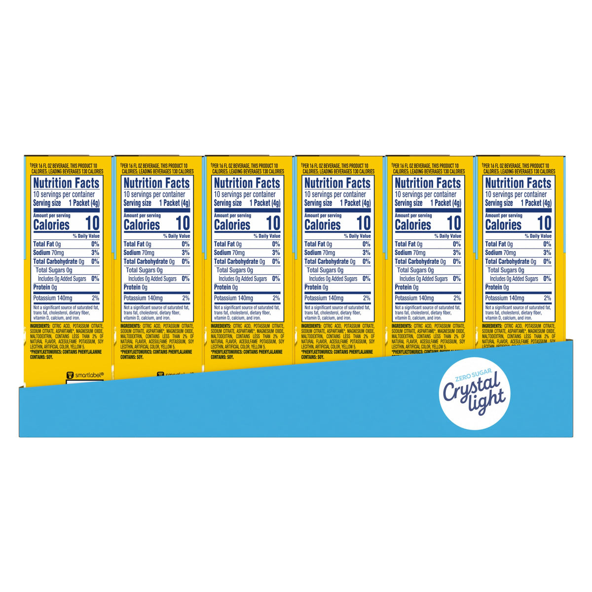 Crystal Light travel-friendly packaging shown for easy mixing anywhere