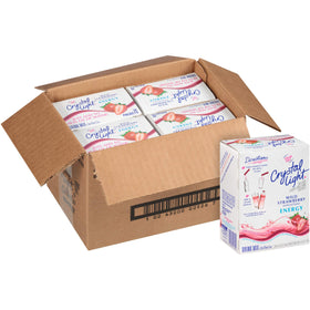 Crystal Light Wild Strawberry energy drink mix canisters arranged for storage