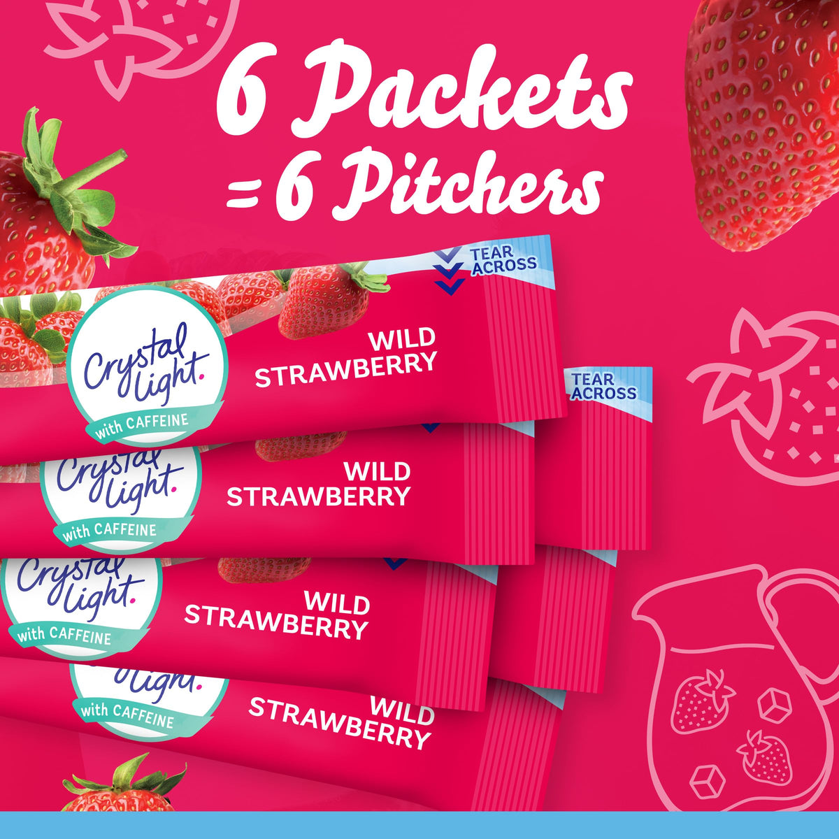 Crystal Light Wild Strawberry flavor blends easily into cold water for a tasty boost.