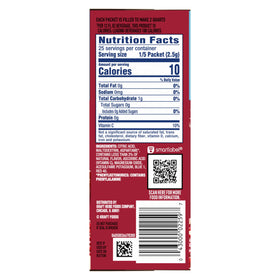 CRystal Light zero sugar and 10 calories per serving displayed on packaging