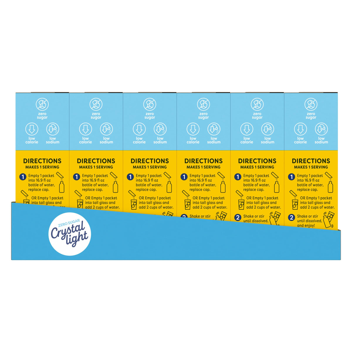 Crystal Light zero sugar lemonade on-the-go being enjoyed by a user