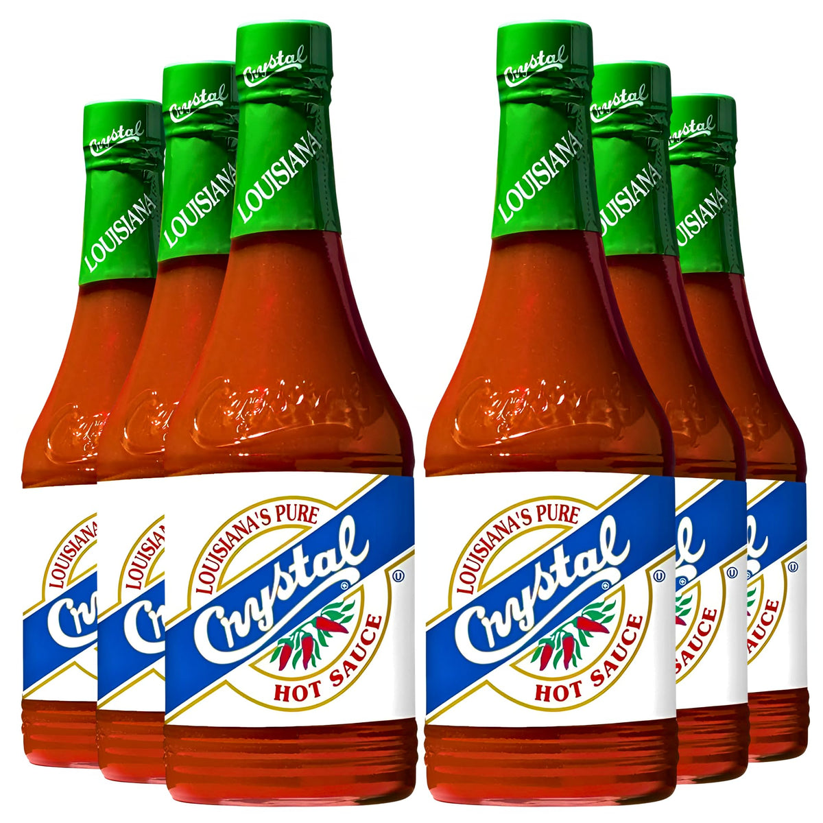 Crystal Original Hot Sauce bottle on kitchen counter, ready to spice meals.