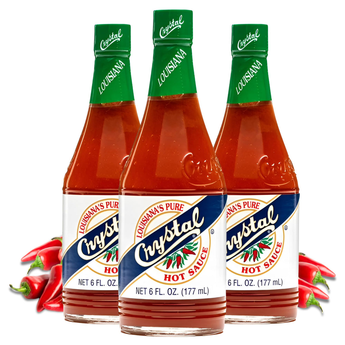 Crystal Original hot sauce 6oz bottle adds balanced Louisiana flavor to everyday meals.