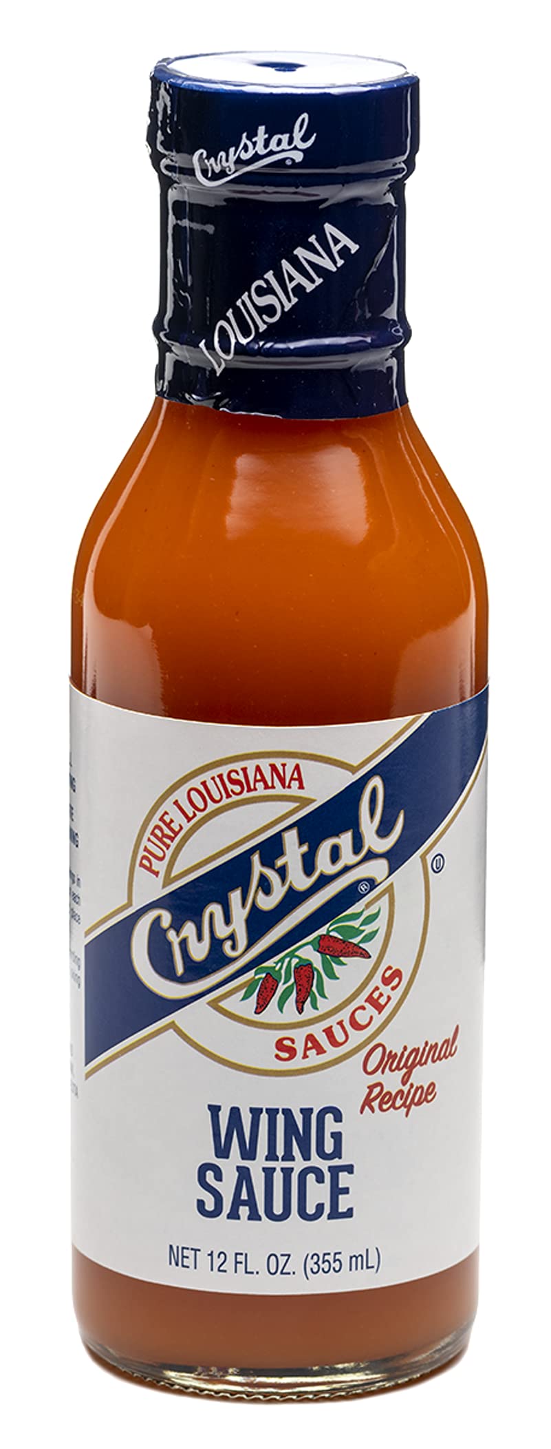 Crystal Buffalo sauce glaze on grilled wings for tangy heat