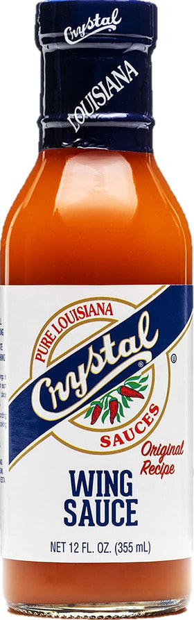 Crystal Pure Louisiana Original Wing Sauce pour over wings for bold Buffalo flavor