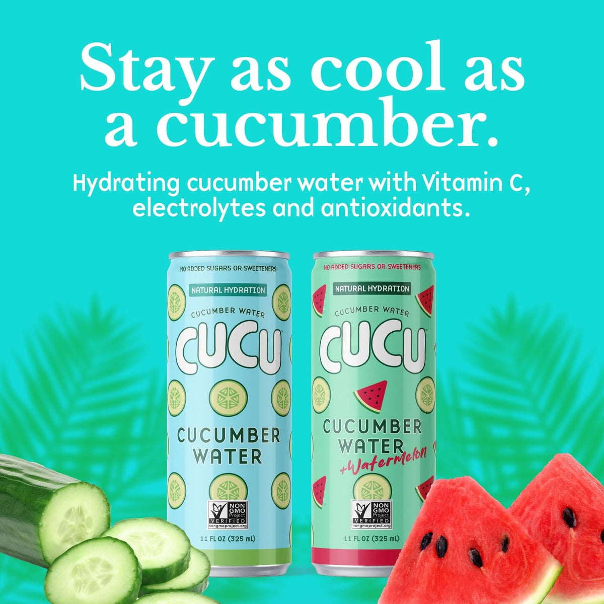 CUCU post-workout refreshment can with towel and weights nearby.