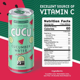 CUCU can side view emphasizes clean ingredients and no added sugar.