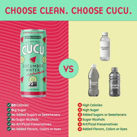 CUCU glass pour captures refreshing flow and cooling sensation.