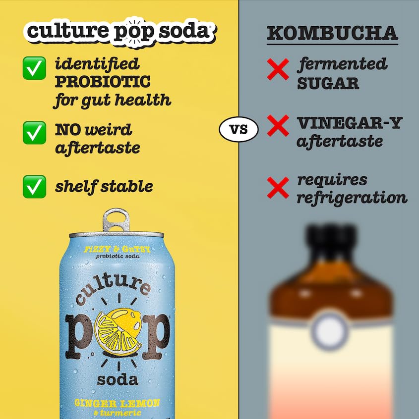 Close-up of Culture Pop can showing fizz and texture.