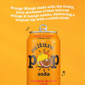 Culture Pop poured into a glass reveals bright fizz and tropical aroma.