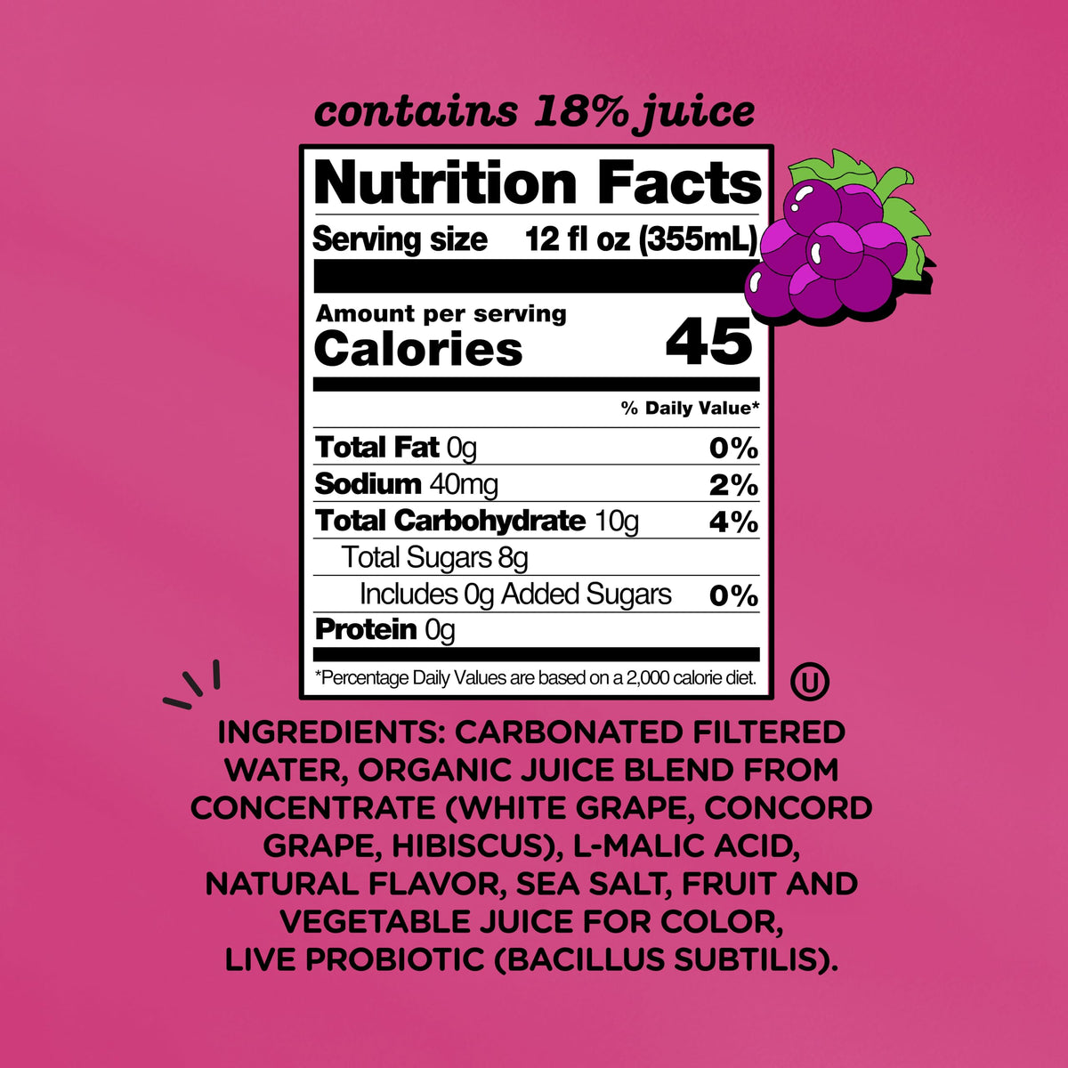 Culture Pop Grape can side view highlights compact, pantry-friendly packaging.
