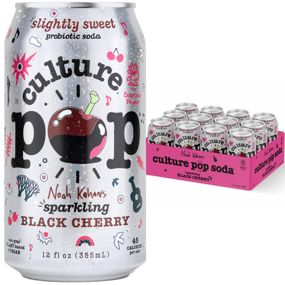 Culture Pop Noah Kahan Black Cherry can showcases bold flavor and probiotic goodness