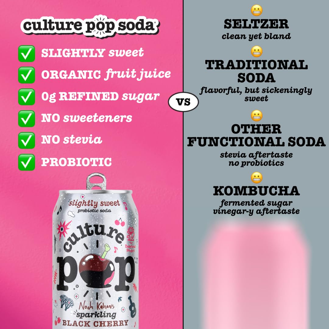 Culture Pop Noah Kahan Black Cherry label closeup shows ingredients and kosher status