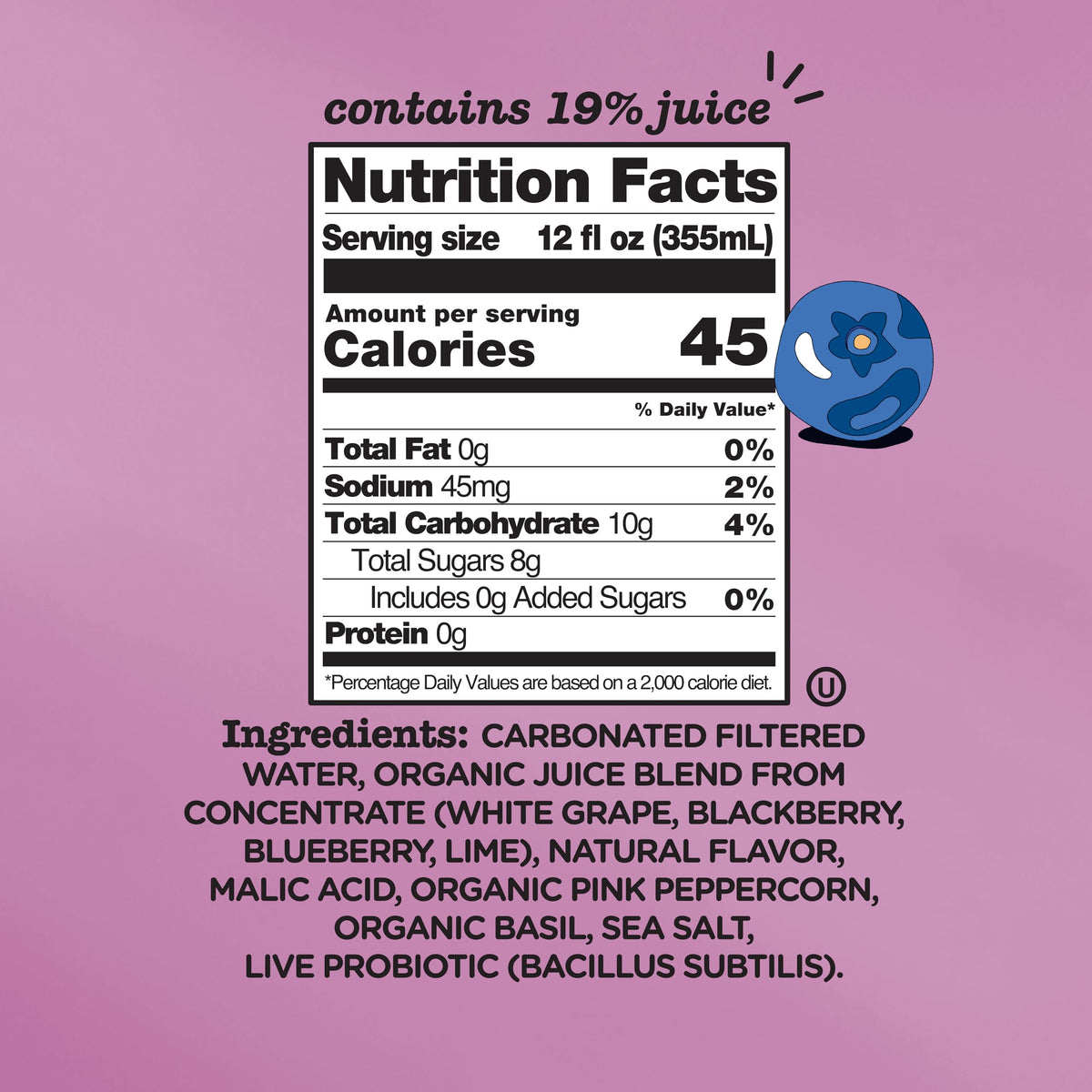 Culture Pop Wild Berries & Lime can label — Non-GMO, kosher, gluten-free.