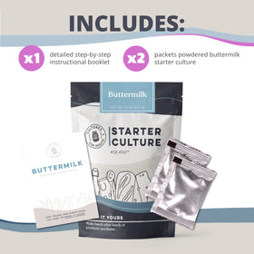 Cultures For Health starter on countertop at 70–77°F for easy culture.