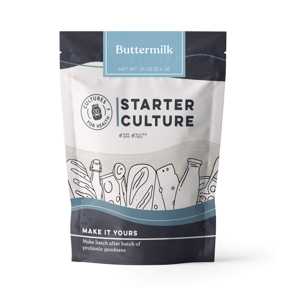Cultures For Health buttermilk starter two-packet set ready for home fermentation.
