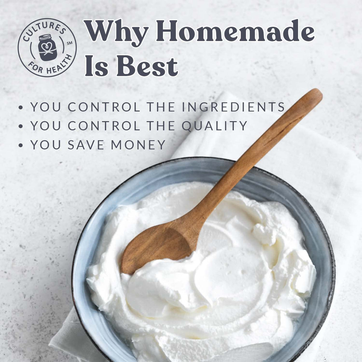 Cultures For Health lab-tested safety seal indicating quality control.